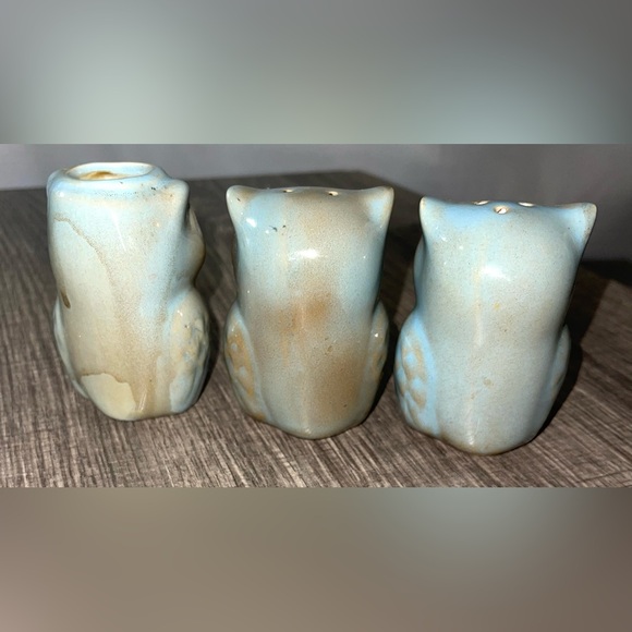 Vintage Owl Salt And Pepper Shaker Set with Matching Toothpick Holder - Picture 7 of 8
